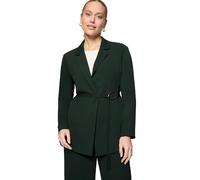 Jackenblazer ZERO "Damen strukturiert mit Bindedetail", Damen, Gr. 44, grün forest, Obermaterial: 100% Polyester; Futter: 100% Polyester, Strukturmuster, figurbetont normal, Blazer, Schnalle (71453030