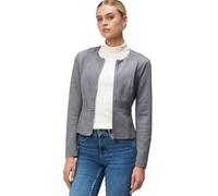 Jackenblazer ZERO "Damen Wildlederoptik", Damen, Gr. 36, grau (steel gray), Stoff, Obermaterial: 95% Polyester, 5% Elasthan, aufgeraut, figurbetont normal, Rundhals, eng, Blazer, Plain/ohne Details (1