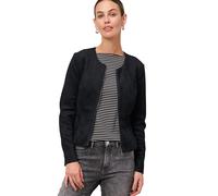 Jackenblazer ZERO "Damen Wildlederoptik", Damen, Gr. 36, grün (schwarz beauty), Stoff, Obermaterial: 95% Polyester, 5% Elasthan, aufgeraut, figurbetont normal, Rundhals, eng, Blazer, Plain/ohne Detail