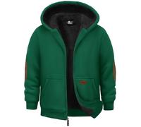 JACKETOWN Jungen Sweatjacke Gefüttert Kinder Hoodie Sweatshirt Kapuzenpullover Fleecejacke mit Kapuze Langarm Warme Winterjacke Classic Pullover mit Reißverschluss