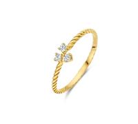 JACKIE GOLD 14K Goldring Damen | 14 Karat 585 Echtgold | Jackie Triangle White Topaz Ring JKR23.361 | Größe 54
