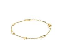 JACKIE GOLD Schmuck Damen | 14 Karat / 585 Echt Gold Armband | Beaux Arts Bracelet JKB23.254 | 16 - 17 - 18 cm Länge verstellbar | Armkette mit Gliedern und Plättchen