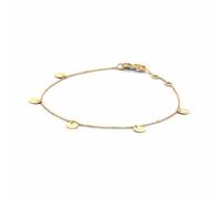 JACKIE GOLD Schmuck Damen | 14 Karat / 585 Echt Gold Armband | Discs Bracelet JKB20.045 | 16 - 17 - 18 cm Länge verstellbar | Armkette mit Scheiben