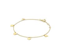 JACKIE GOLD Schmuck Damen | 14 Karat / 585 Echt Gold Armband | Jackie Corazon Bracelet JKB23.023 | 16 - 17 - 18 cm Länge verstellbar | Armkette mit Herzen