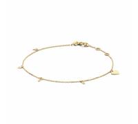 JACKIE GOLD Schmuck Damen | 14 Karat / 585 Echt Gold Armband | Jackie L.O.V.E. Bracelet JKB20.030| 16 - 17 - 18 cm Länge verstellbar | Armkette mit Buchstaben