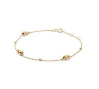 JACKIE GOLD Schmuck Damen | 14 Karat / 585 Echt Gold Armband | Lion’s Head Bracelet JKB26.614 | 16 - 17 - 18 cm Länge verstellbar | Armkette mit Kugeln