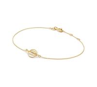 JACKIE GOLD Schmuck Damen | 14 Karat / 585 Echt Gold Armband | Spindle Bracelet JKB25.551 | 16 - 17 - 18 cm Länge verstellbar | Armkette mit Spindel