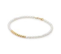 JACKIE GOLD Schmuck Damen | 14 Karat / 585 Echt Gold Armband | St-Tropez JKB25.507 | Länge 18 cm | Armkette mit Perlen und Kugeln