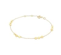 JACKIE GOLD Schmuck Damen | 14 Karat / 585 Echt Gold Armband | West End Bracelet JKB22.353 | 16 - 17 - 18 cm Länge verstellbar | Armkette mit Scheiben