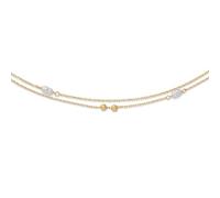 JACKIE GOLD Schmuck Damen | 14 Karat / 585 Echt Gold Halskette | Constantia Pearl Necklace JKN26.607 | 40 - 42,5 - 45 cm Länge verstellbar | Kette mit Kugeln und Perlen