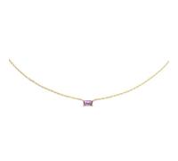 JACKIE GOLD Schmuck Damen | 14 Karat / 585 Echt Gold Halskette | Medina JKN21.156 | 38 - 40 - 42 cm Länge verstellbar | Kette mit Stein Amethyst lila
