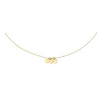 JACKIE GOLD Schmuck Damen | 14 Karat / 585 Echt Gold Halskette | Swing Discs JKN20.046 | 40 - 42,5 - 45 cm Länge verstellbar | Kette mit Scheiben und Kugeln