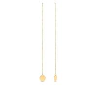 JACKIE GOLD Schmuck Damen | 14 Karat / 585 Echt Gold Ohrringe | Disc Threader s JKE20.059 | Nachhaltig