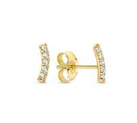 JACKIE GOLD Schmuck Damen | 14 Karat / 585 Echt Gold Ohrringe | Letizia Topaz Curve JKE22.269 | Ohrringe mit Topas | Nachhaltig