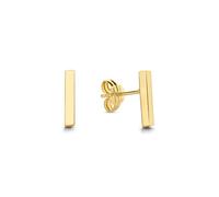 JACKIE GOLD Schmuck Damen | 14 Karat / 585 Echt Gold Ohrschmuck | Bar Studs JKE20.063 | Länge 10 mm | Ohrringe Ohrstecker mit Stäbchen