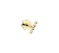 JACKIE GOLD Schmuck Damen | 14 Karat / 585 Echt Gold Ohrschmuck | Bar White JKP24.430 | Stablänge 6 mm | Piercing mit Topas