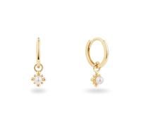 JACKIE GOLD Schmuck Damen | 14 Karat / 585 Echt Gold Ohrschmuck | Boulders Beach JKE26.624 | Länge 22 mm | Ohrringe Creolen mit Kreisform