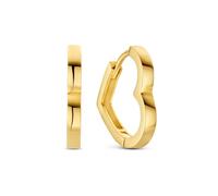 JACKIE GOLD Schmuck Damen | 14 Karat / 585 Echt Gold Ohrschmuck | Hugging Heart JKE23.357 | Länge 12 mm | Ohrringe Creolen mit Herzform
