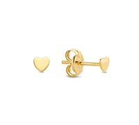 JACKIE GOLD Schmuck Damen | 14 Karat / 585 Echt Gold Ohrschmuck | Mini Heart JKE20.002 | Länge 3 mm | Ohrringe Ohrstecker mit Herzform
