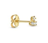 JACKIE GOLD Schmuck Damen | 14 Karat / 585 Echt Gold Ohrschmuck | Single Miro Triangle Topaz JKS23.011 | Länge 4 mm | Ohrring Ohrstecker mit Steinen