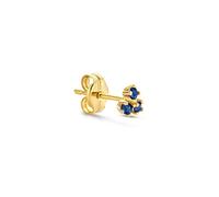 JACKIE GOLD Schmuck Damen | 14 Karat / 585 Echt Gold Ohrschmuck | Single Triangle Sapphire JKS20.014 | Länge 4 mm | Ohrring Ohrstecker mit Saphir Steinen