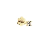 JACKIE GOLD Schmuck Damen | 14 Karat / 585 Echt Gold Ohrschmuck | Square White Topaz JKP24.425 | Stablänge 6 mm | Piercing mit Topas