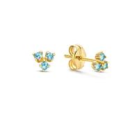 JACKIE GOLD Schmuck Damen | 14 Karat / 585 Echt Gold Ohrschmuck | Triangle Topaz JKE20.017 | Länge 4 mm | Ohrringe Ohrstecker mit Topas Steinen
