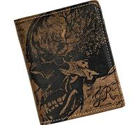 Greenburry Vintage Leder Geldbörse RFID Schutz Schwarz Portemonnaie Geldbeutel