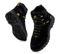 JACKSHIBO Winterschuhe Herren Winterstiefel Damen Warme Gefüttert Stiefel Trekking Wanderschuhe Wasserdicht Rutschfest Schneestiefel Outdoor Winterboots Schwarz 37EU