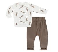 Jacky 2-tlg. Set Sweatshirt & Hose - Giraffe Allover - Mokka Offwhite - Gr. 74