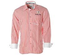 Jacky Ickx Herren Hemd Streifen Freizeithemd -World Sportscar- Orange L