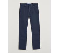 Jacob Cohën Bard Garment Dyed Gabardine Trousers Navy Blau W30