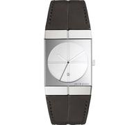 Jacob Jensen Icon Series Herren-Quarzuhr mit weißem Zifferblatt, Analog-Anzeige und grauem Lederband 232