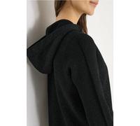 Cecil Kapuzenpullover Jacquard Hoodie mit Glitzer Schwarz Größe L (42)