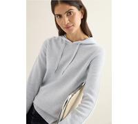 Cecil Kapuzenpullover Jacquard mit Glitzer Luna Grau Melange Damen XXL