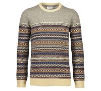 Lindbergh Slim Fit Strickpullover Rundhalsbeige, Jacquardmuster
