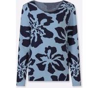 Jacquard-Pullover eisblau-marine-gemustert 34
