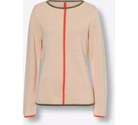Strickpullover HEINE "Pullover", Damen, Gr. 40, beige (elfenbein), 55% Baumwolle, 45% Viskose, gemustert, mehrfarbig, Pullover Strickpullover (71835926-40) elfenbein