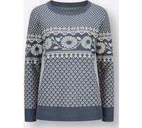 Jacquard-Pullover rauchblau-champagner-gemustert 36