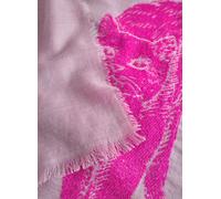 Jacquard-Schal aus weicher Wollmischung mit Hunde-und Katzenmotiv rosa - Gr. - one size