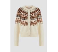 Jacquard-Strickjacke im Relaxed Fit 40 creme|mehrfarbig 2168146.02X3.40