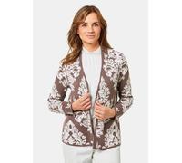 Jacquard-Strickjacke mit Glanzgarnen braun 25