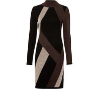 Strickkleid BONPRIX, Damen, Gr. 36/38 (S), N-Gr, schwarz (schwarz, braun graphisch), Obermaterial: 100% Polyacryl, eng, Kleider Strickkleid, aus Polyacryl, eng anliegende Passform, mit Jacquard-Muster