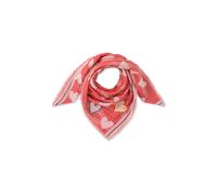 Jacquard-Tuch aus Baumwollmischung mit Herzmuster und Stickerei rot - Gr. - one size