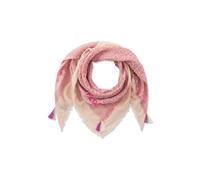 Jacquard-Tuch aus reiner Baumwolle mit Blumen-Leo-Muster und OMG-Schriftzügen pink - Gr. - one size