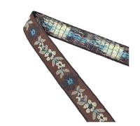Jacquardband, Jacquard-Borte, 3 Yards (ca. 2,74 m), cm breit, mehrfarbig, aus Baumwolle, bestickt, for Riemen, Gurtbänder und Kragen(Brown)