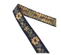 Jacquardband, Jacquard-Borte, 3 Yards (ca. 2,74 m), cm breit, mehrfarbig, aus Baumwolle, bestickt, for Riemen, Gurtbänder und Kragen(Yellow)
