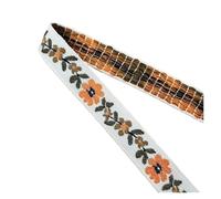 Jacquardband, Jacquard-Borte, 3 Yards (ca. 2,74 m), cm breit, mehrfarbig, aus Baumwolle, bestickt, for Riemen, Gurtbänder und Kragen(Light Beige)