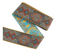 Jacquardband, Jacquard-Borte for Näharbeiten, 50 mm breit, 5 m, mehrfarbig(Saddle Brown)