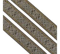 Jacquardband, Polyester-Jacquard-Borte, 50 mm breit, 7 m, mehrfarbig(Black)